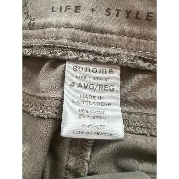 Sonoma Life + Style Original Boot Bootcut Brown Tan Mid-Rise Pants Size 4 - Picture 4 of 7